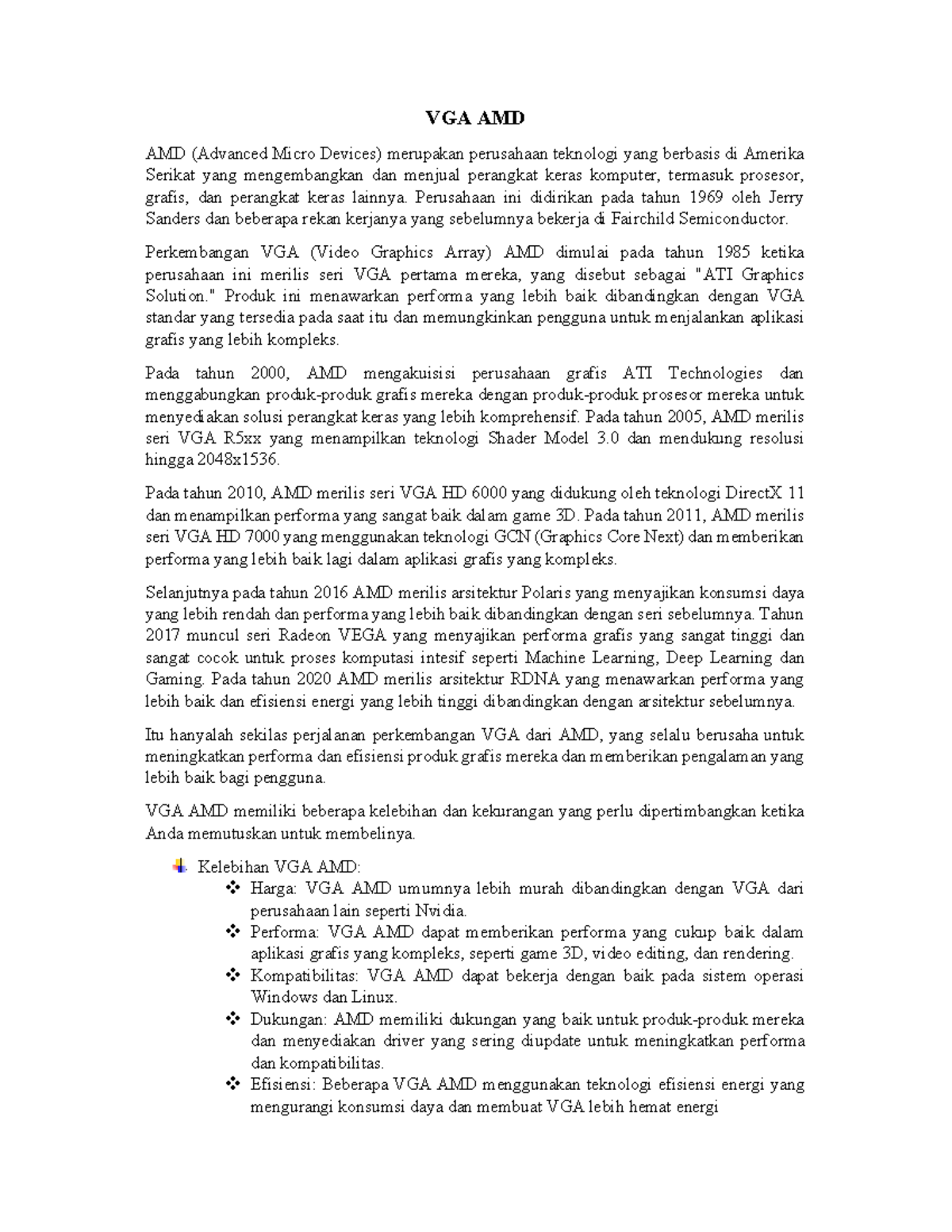 Resume Perkembangan VGA AMD - VGA AMD AMD (Advanced Micro Devices ...