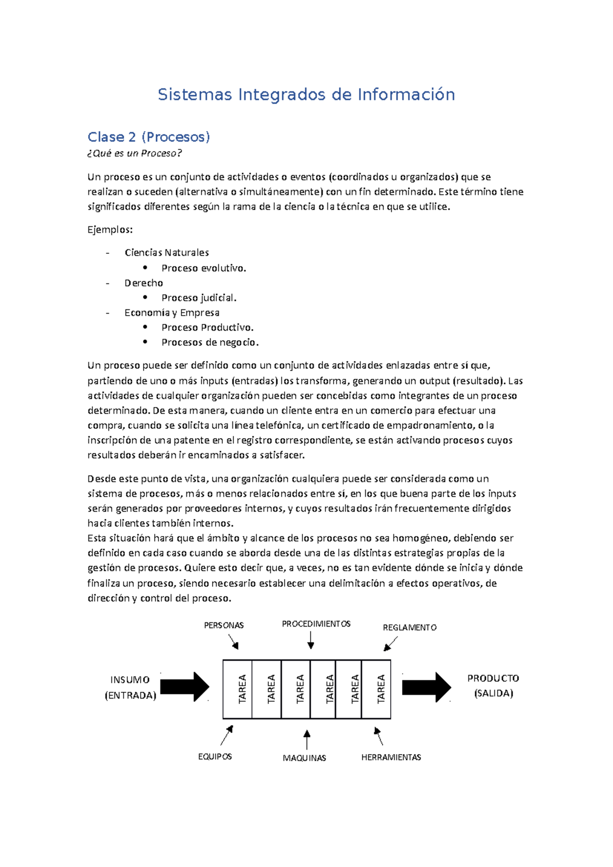 Sistemas Integrados de Informacion Clase 2 (procesos) - Sistemas ...