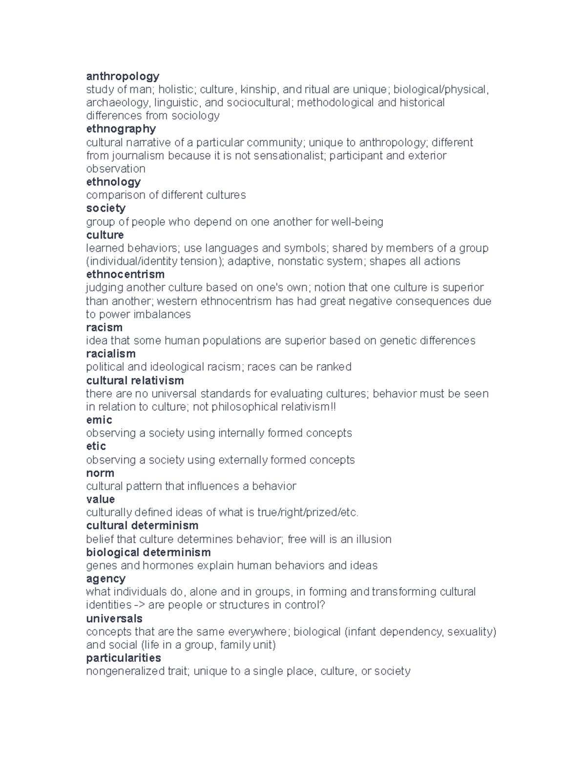Anthropology 2 - good - anthropology study of man; holistic; culture ...