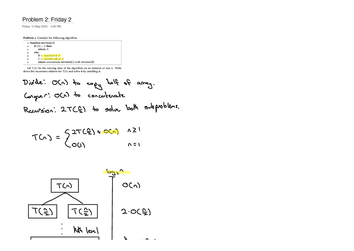 W11 Problem 2 - asdasd - Algorithms and Data Structures - Problem 2: Friday  2 Friday, 12 May 2023 - Studocu