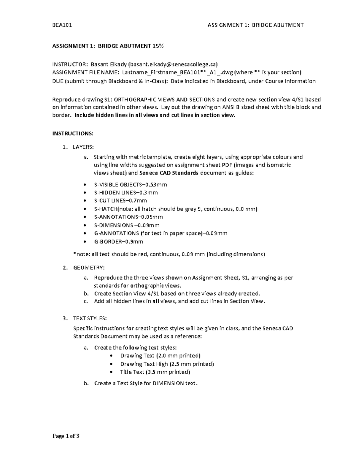 Assignment 1 Instructions - BEA101 ASSIGNMENT 1: BRIDGE ABUTMENT Page 1 ...