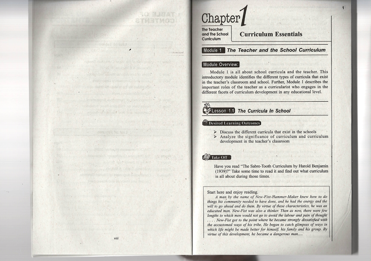 2. Chapter 1 - School Curriculum - 1 Chapter The Teacher and The School ...