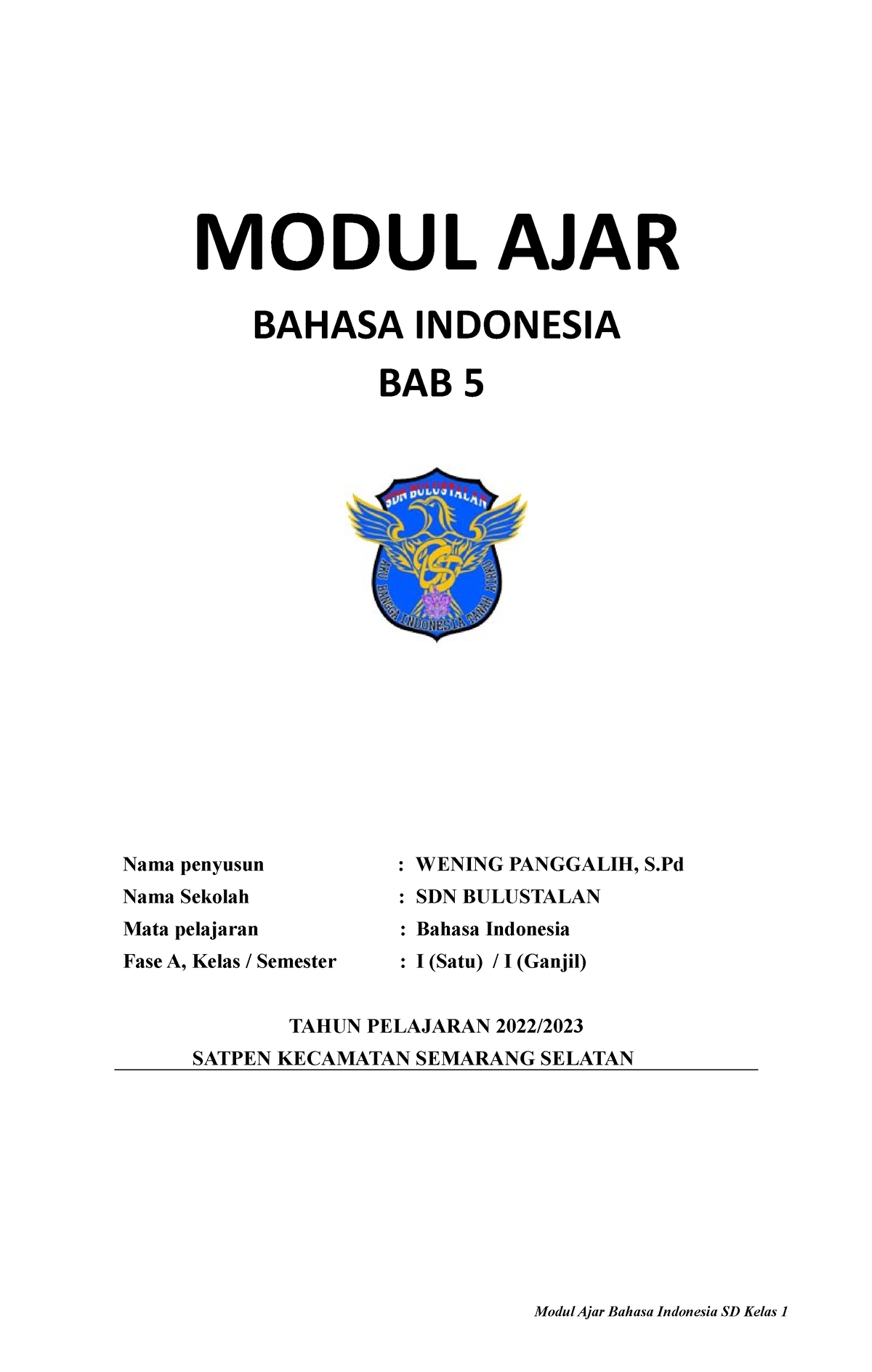 5. Modul B.Indonesia-kelas 1 - Pendidikan Guru Sekolah Dasar - UNNES ...