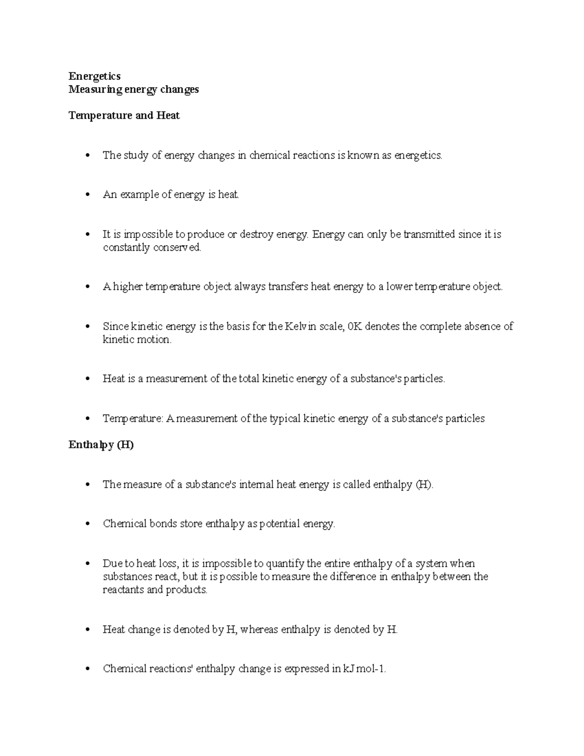 Energetics-Measuring energy changes - Energetics Measuring energy ...