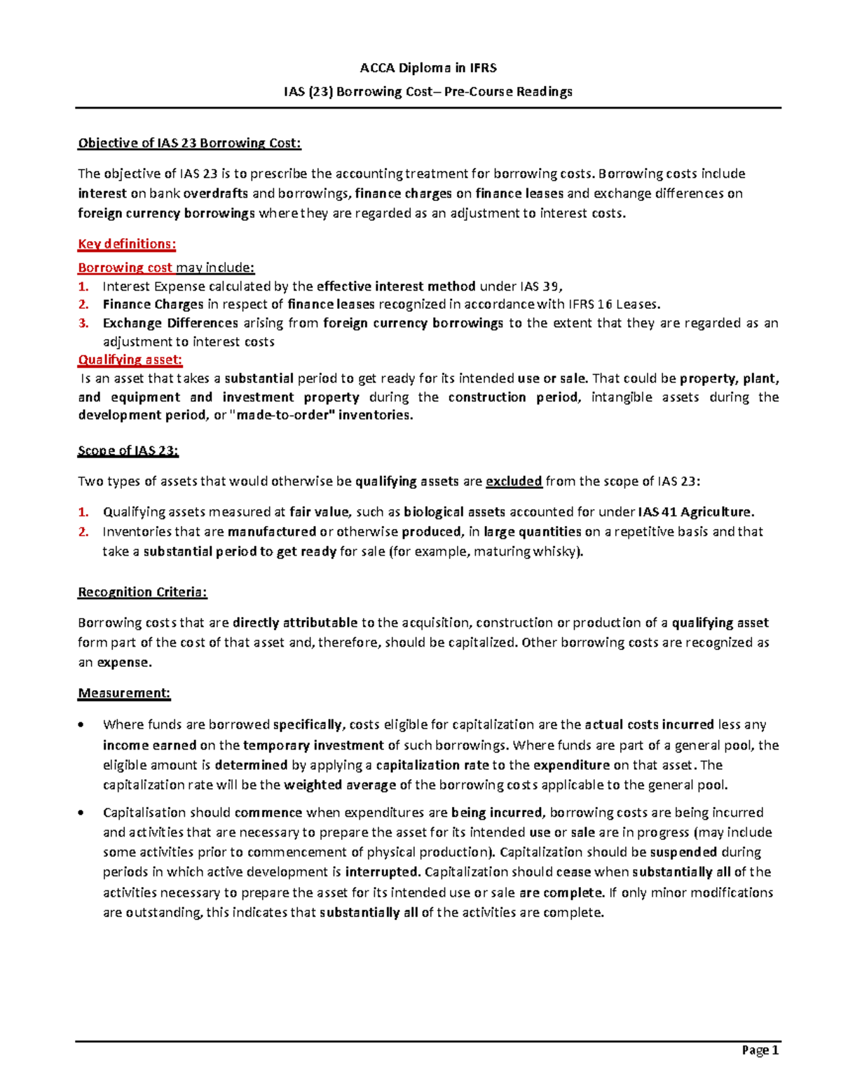 IAS 23 Borrowing Cost - IAS 23 - ACCA Diploma in IFRS IAS (23 ...