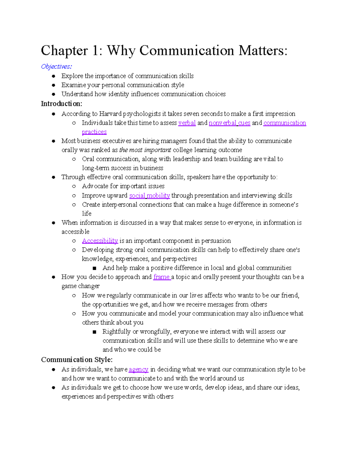 Chapter 1 Why Communication Matters - Chapter 1: Why Communication ...