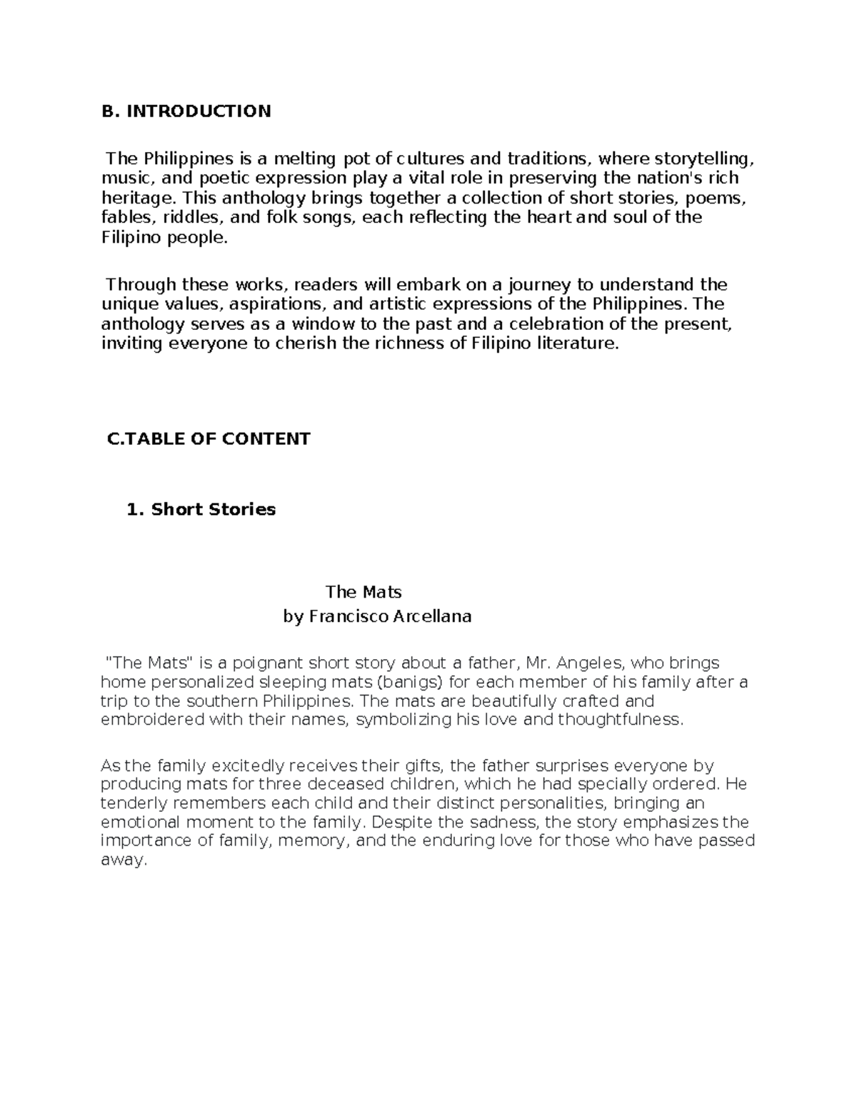 Literature.docx sir - education - B. INTRODUCTION The Philippines is a ...