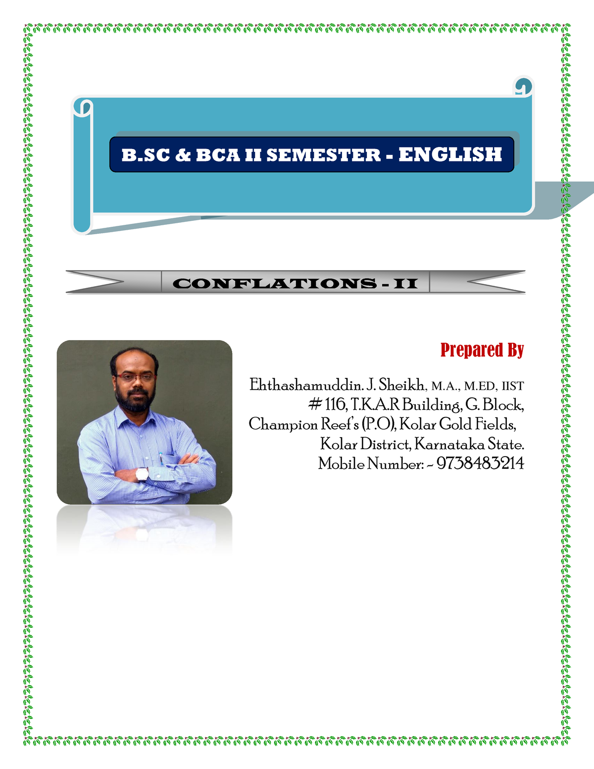 II Semester B.SC. BCA. English - Prepared By Ehthashamuddin. J. Sheikh ...