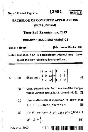 Mcs011-01 - Problem solving and programming - Problem Solving UNIT 1 ...