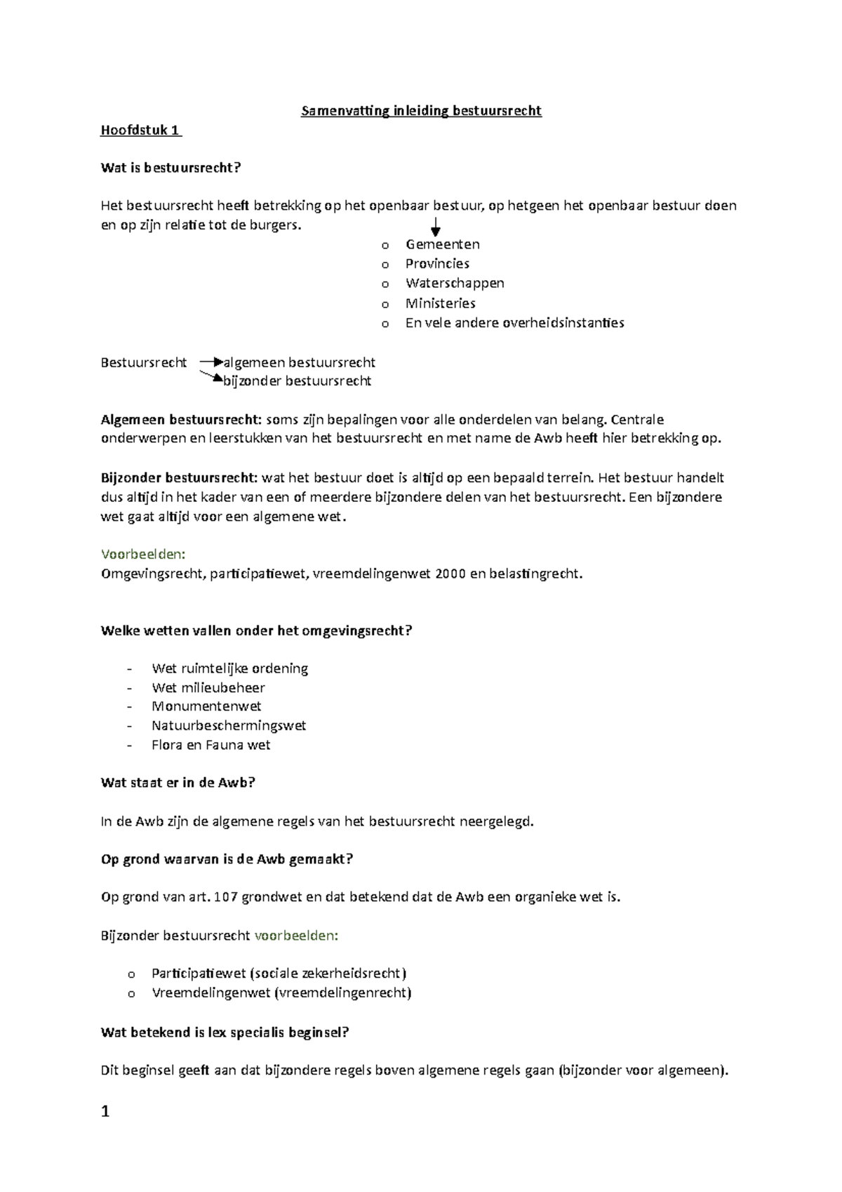 Samenvatting Inleiding Bestuursrecht - Samenvatting Inleiding ...