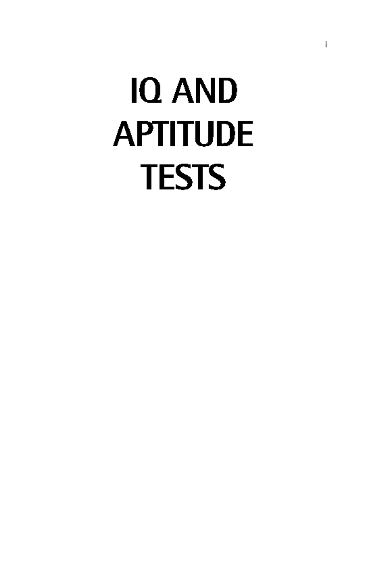IQ and Aptitude Tests Assess your verbal, numerical, and spatial ...