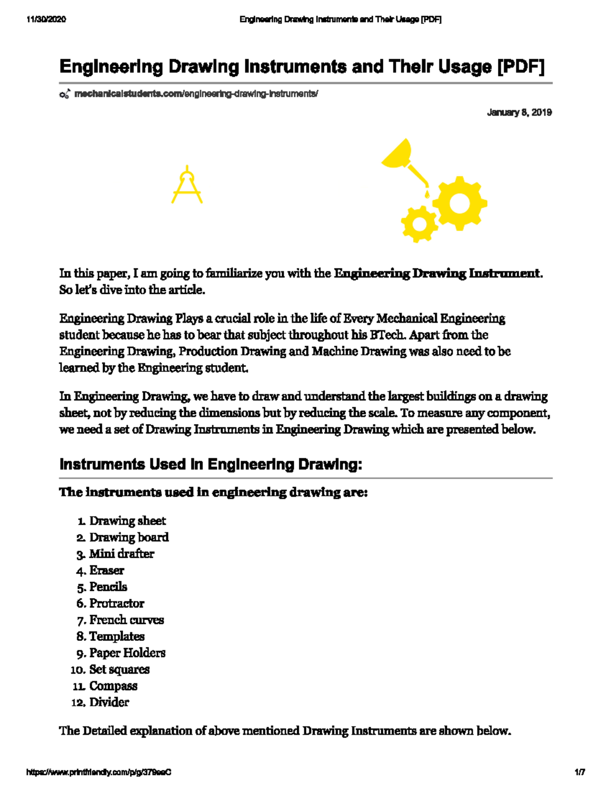 Graphics Instrument - Engineering Drawing Instruments and Their Usage ...