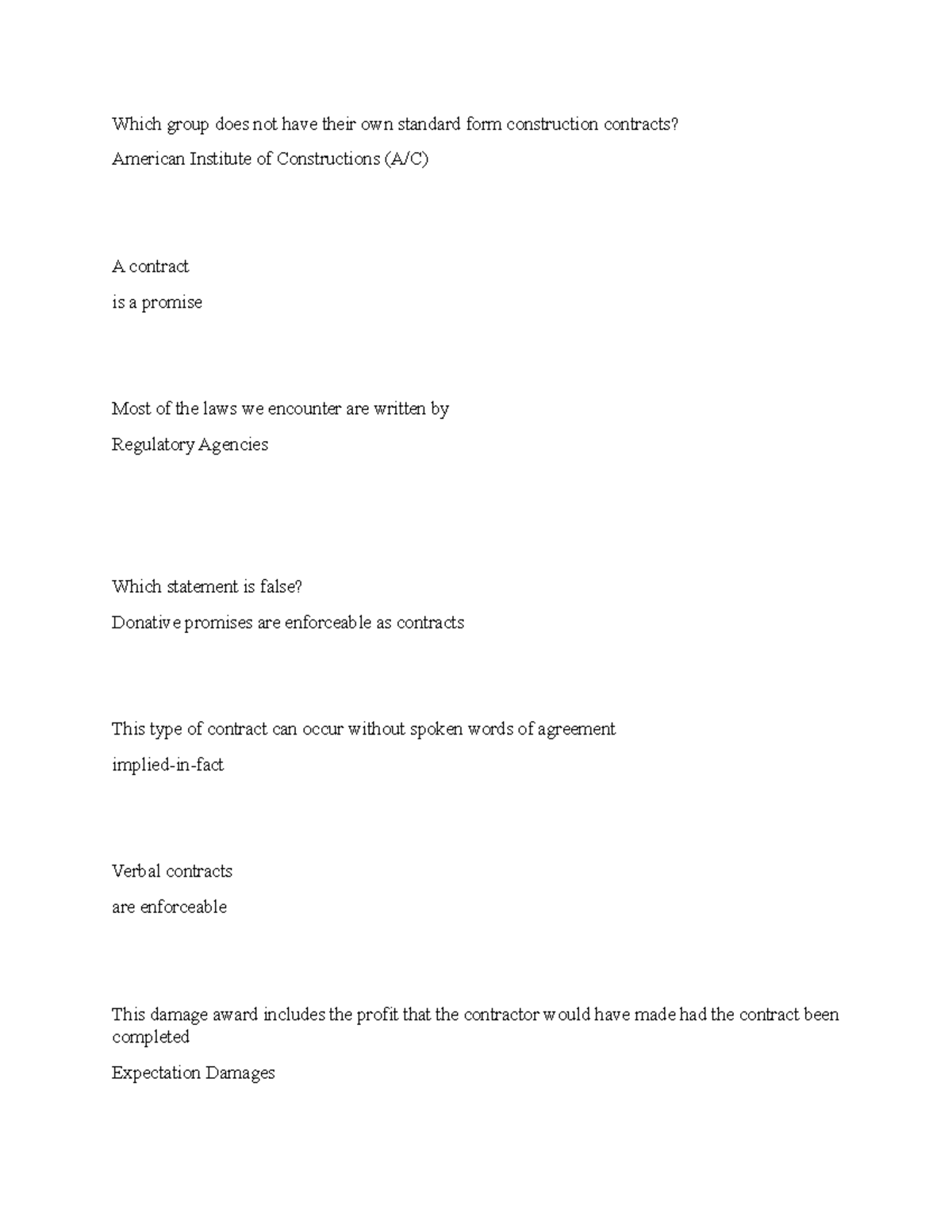 Construction Laws GSU Which group does not have their own standard