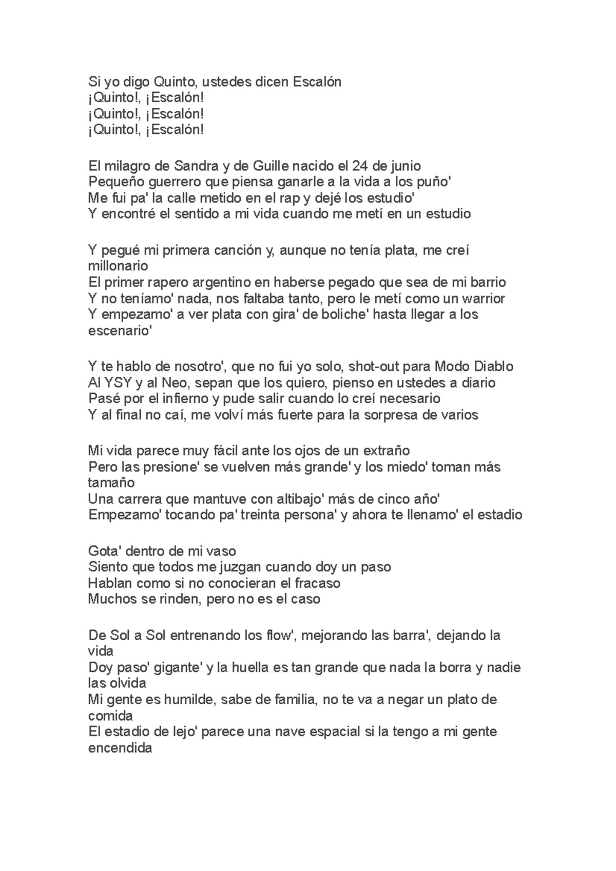 Duki bzrp session Si yo digo Quinto, ustedes dicen Escalón ¡Quinto