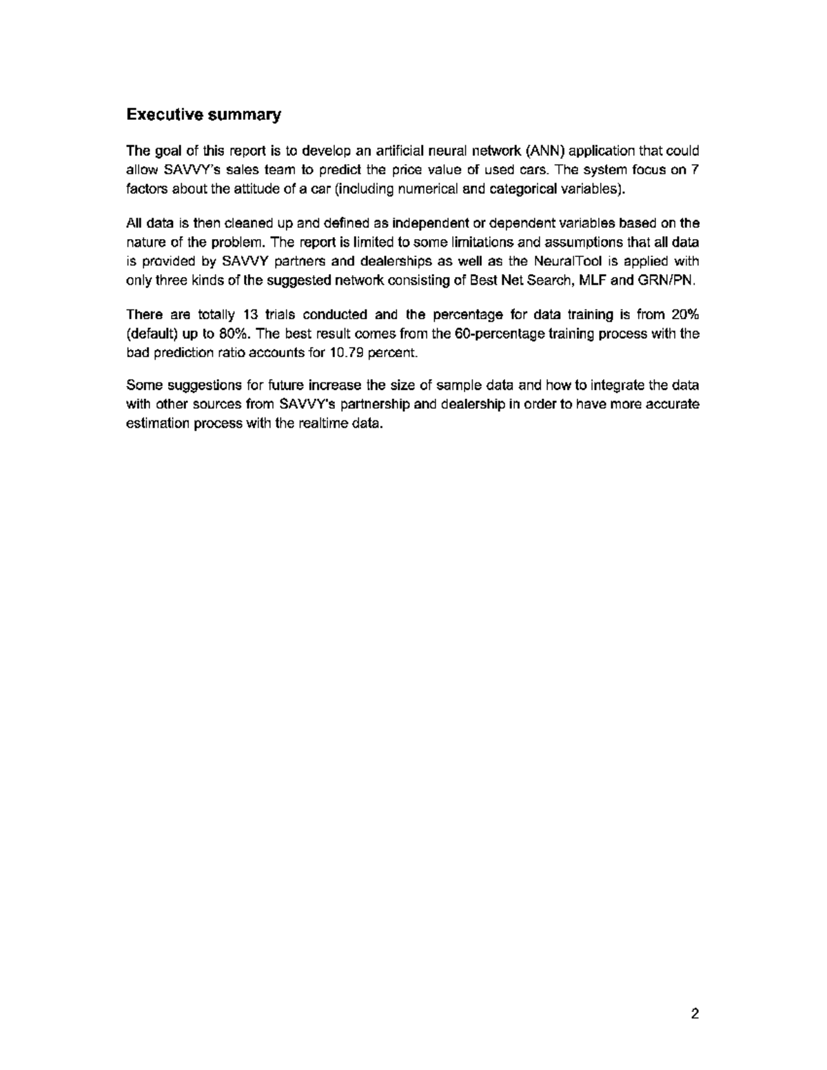 INMT5526 asm 2. Individual Report Develop an artificial neural net ...