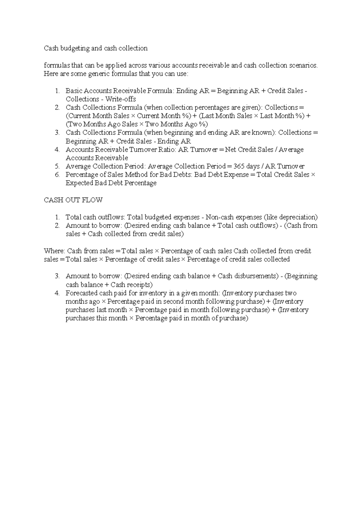 Cash budgeting and cash collection - Cash budgeting and cash collection ...