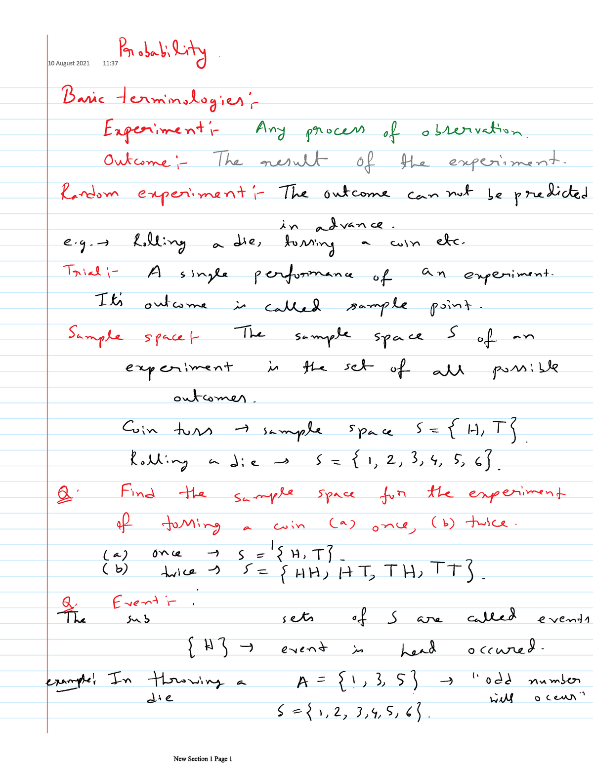 Maths Probability - Lecture Notes 1-30 - Mathematics - Studocu