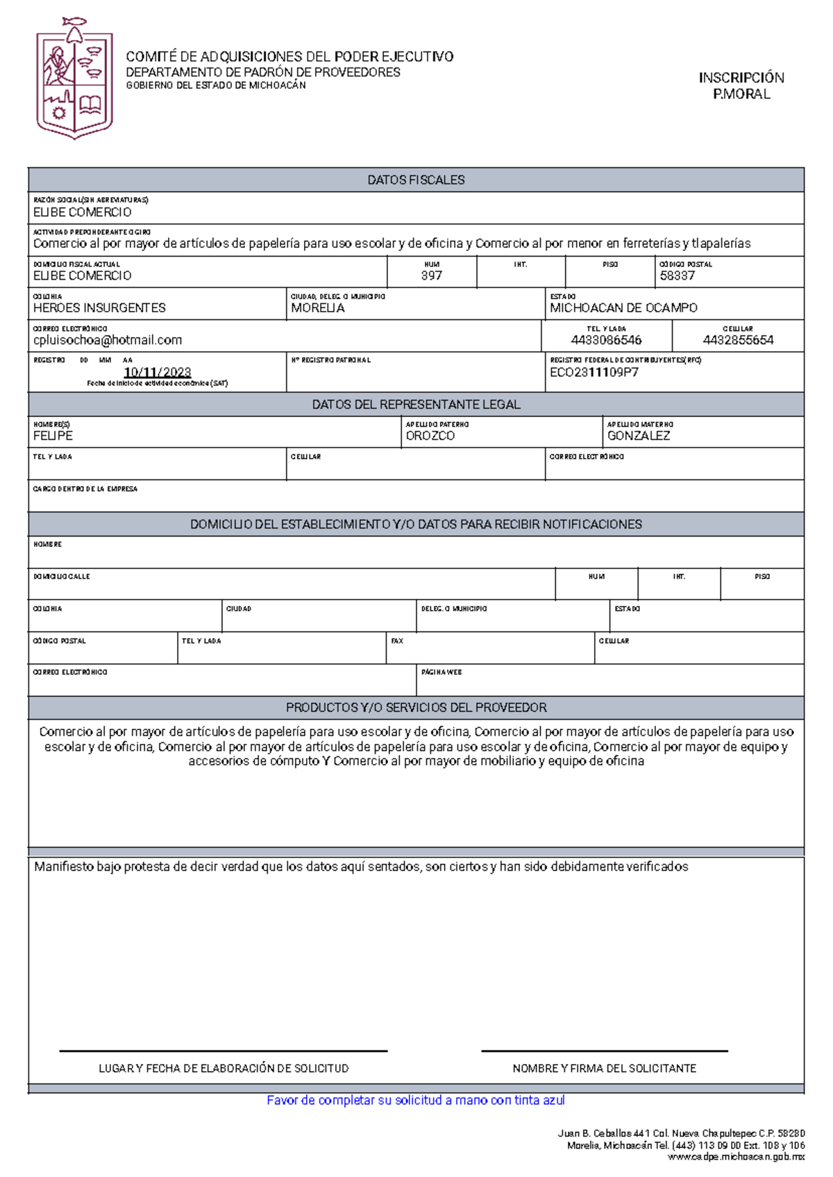 Formato Cadpe Solicitud - DATOS FISCALES RAZÓN SOCIAL(SIN ABREVIATURAS ...