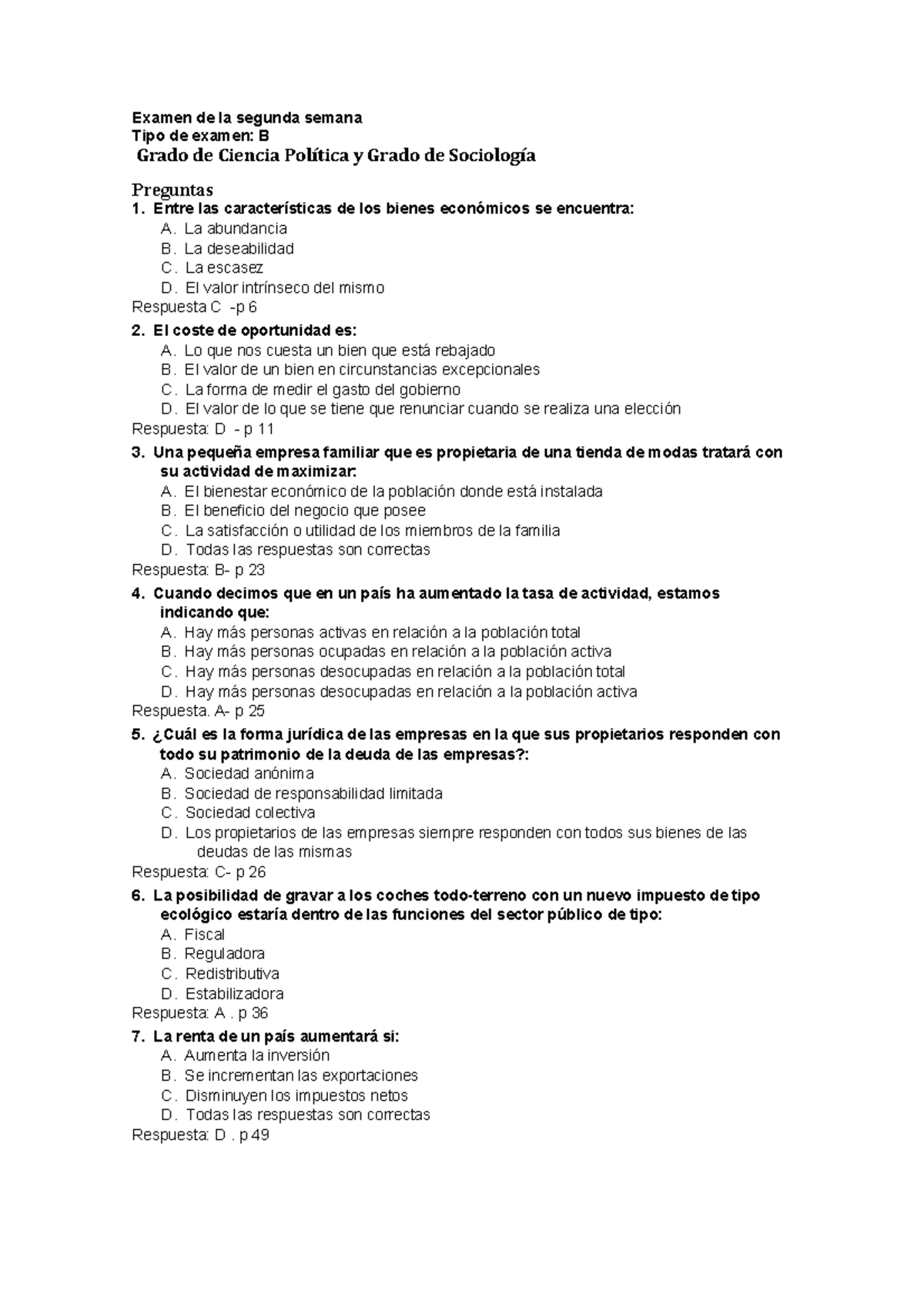 Ex B G Py S-1R - Ecconomia - Examen De La Segunda Semana Tipo De Examen ...