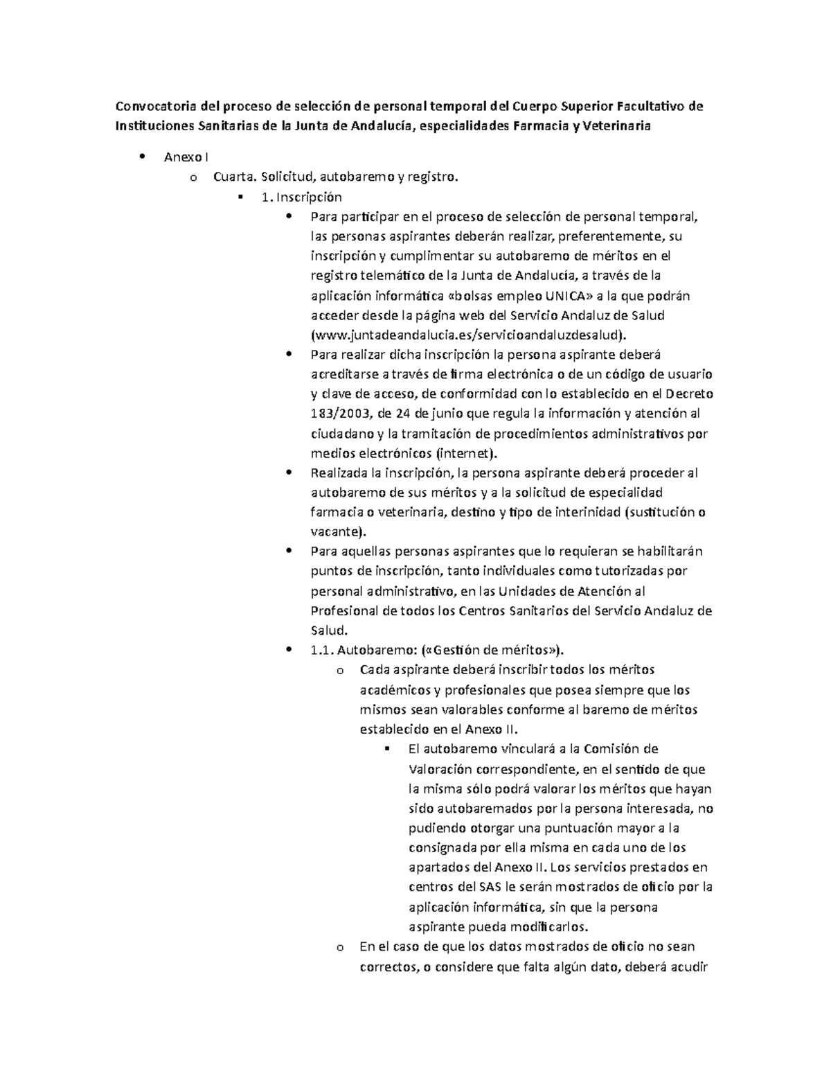 La selección de personal temporal en el Servicio Andaluz de Salud ...