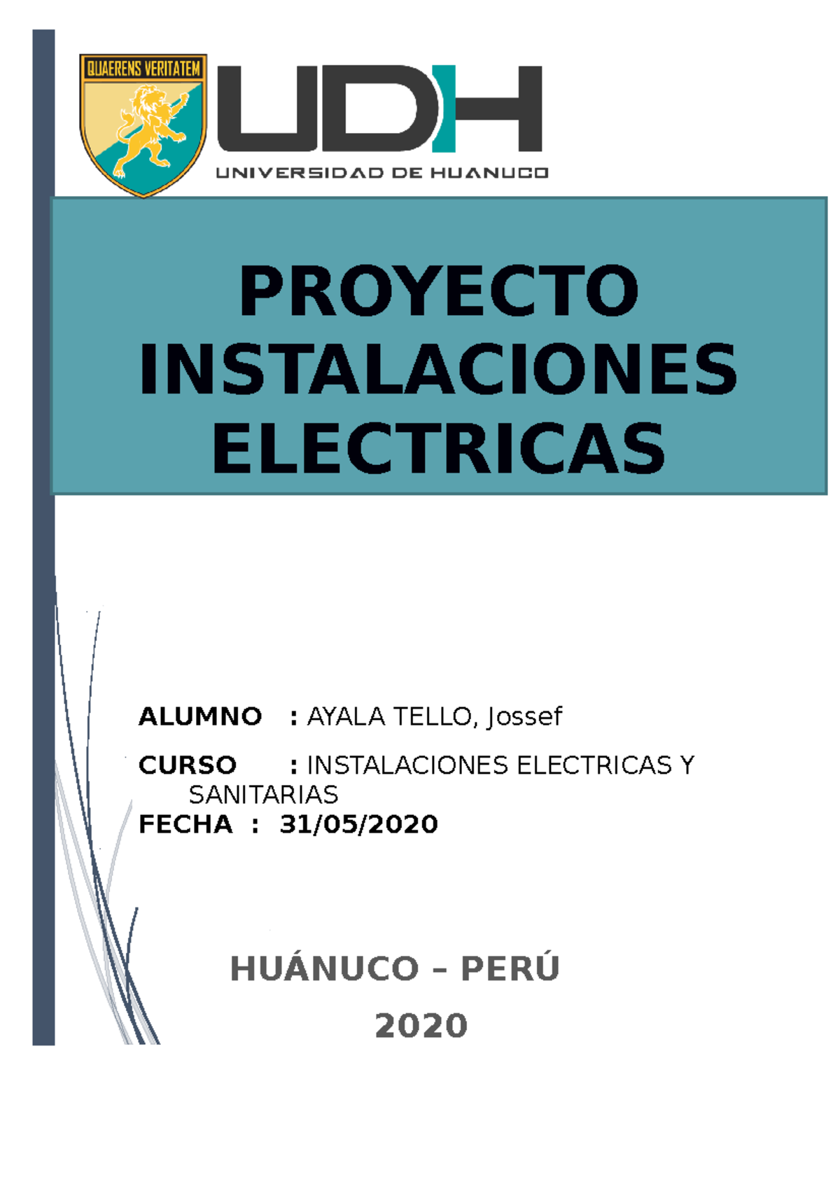 Instalaciones Electricas - HUÁNUCO – PERÚ PROYECTO INSTALACIONES ...