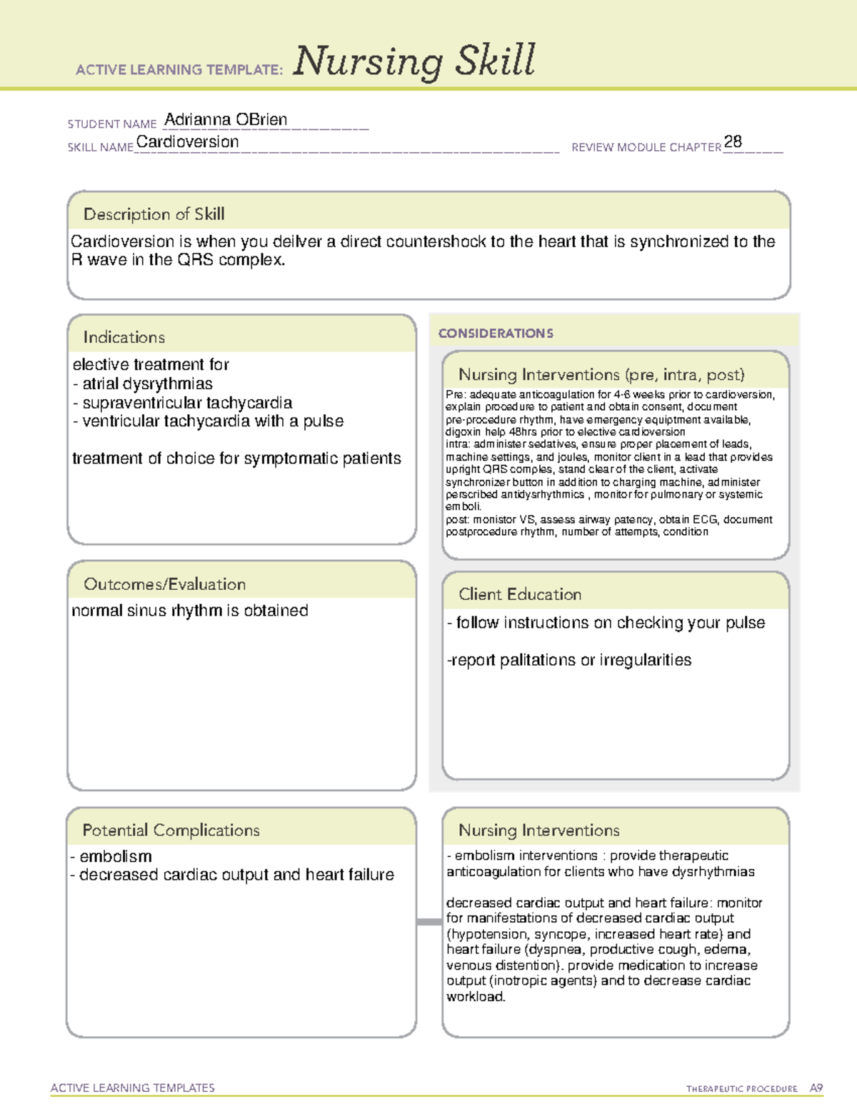 Active Learning Template Nursing Skill Form - Active Learning Templates 