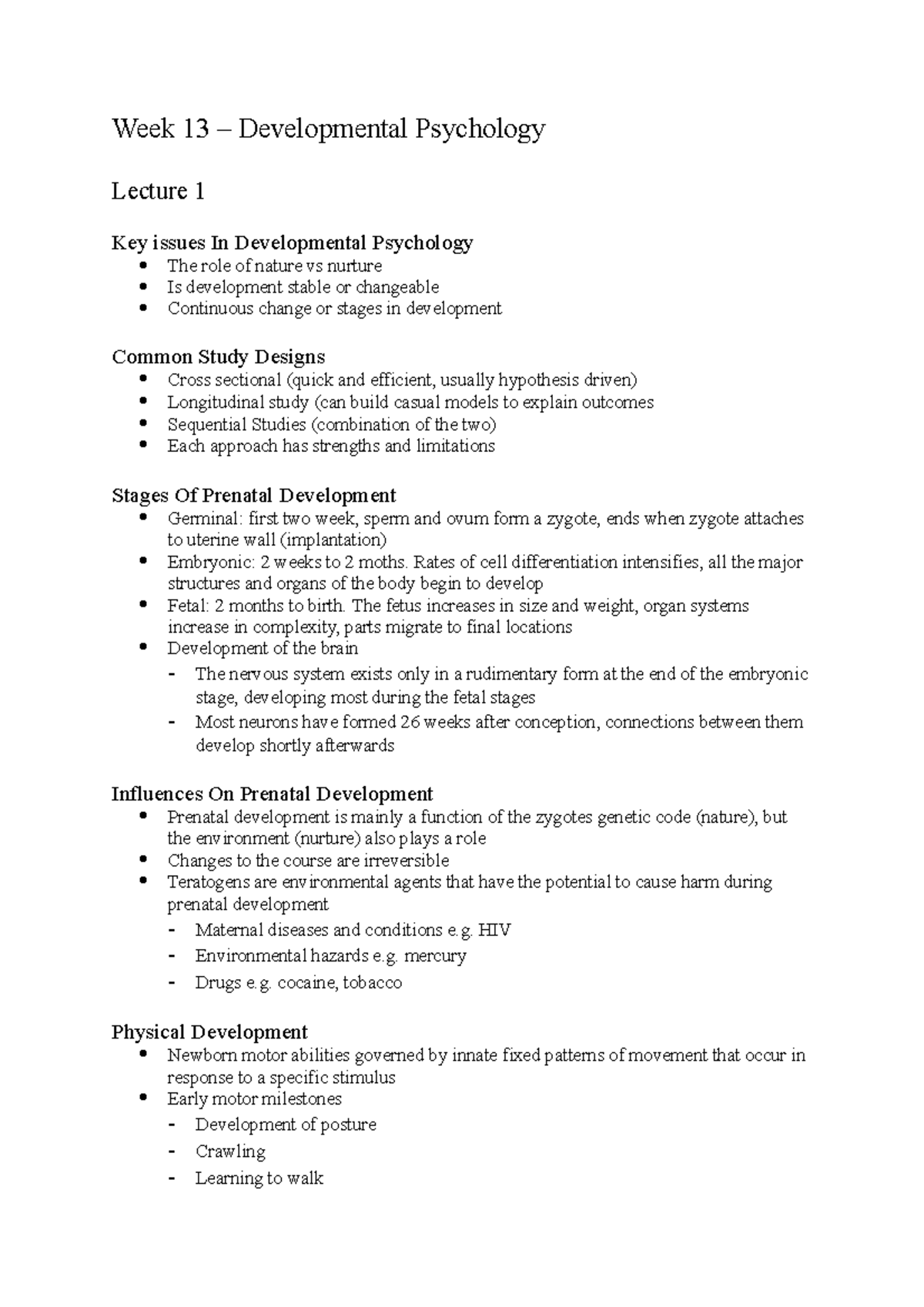 Week 13 – Developmental Psychology - Week 13 – Developmental Psychology ...