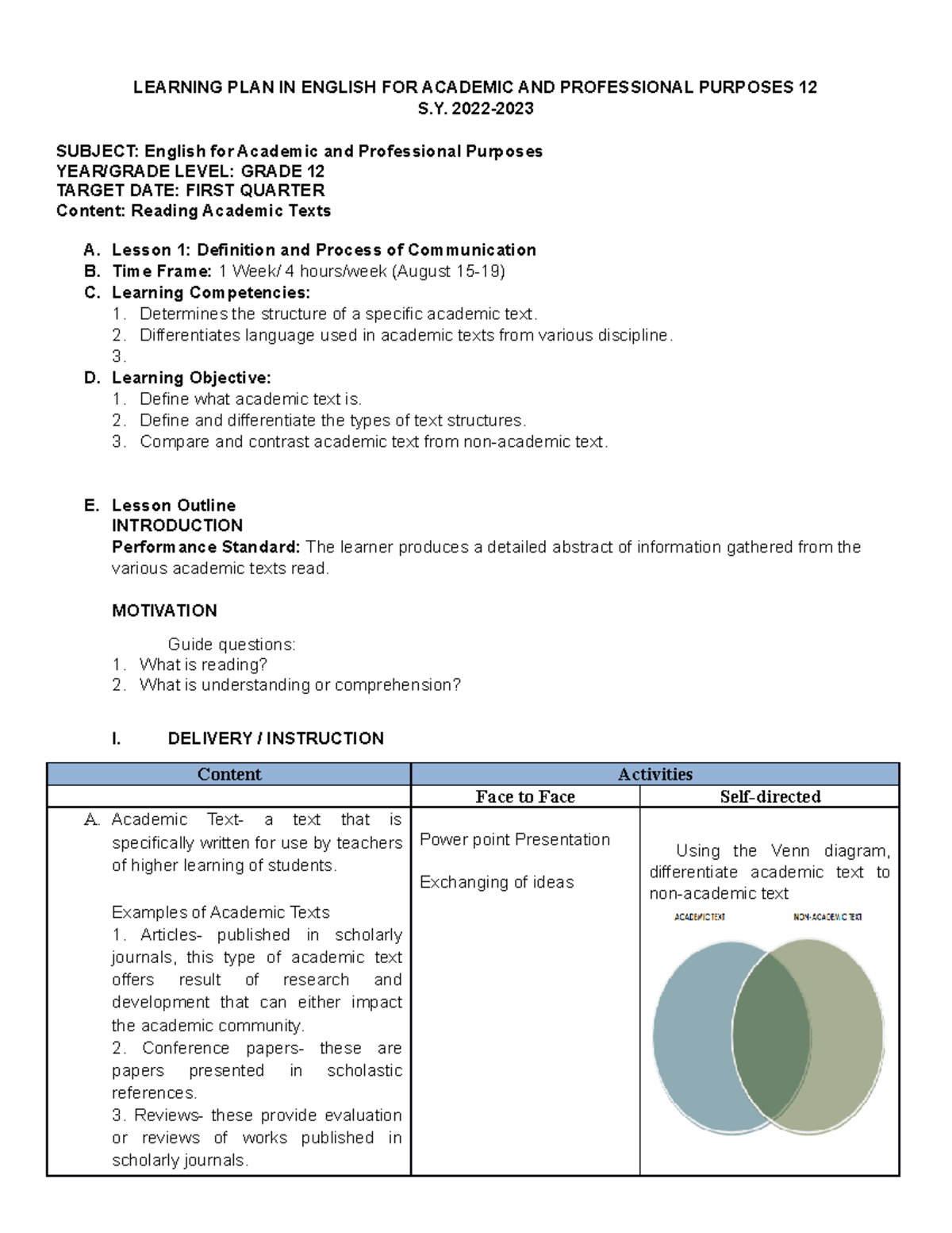 Lesson Plan English For Primary School Pdf