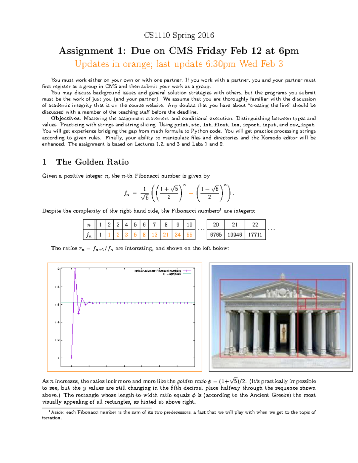 A1 - nothing - CS1110 Spring 2016 Assignment 1: Due on CMS Friday Feb ...