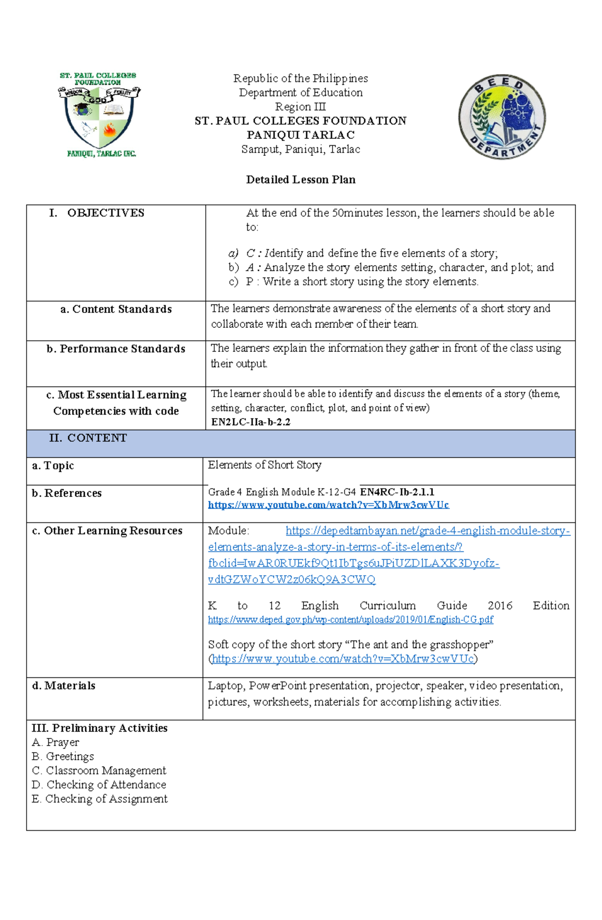 Final DEMO TTL DLP - Detailed Lesson Plan in TTL2 - Republic of the ...