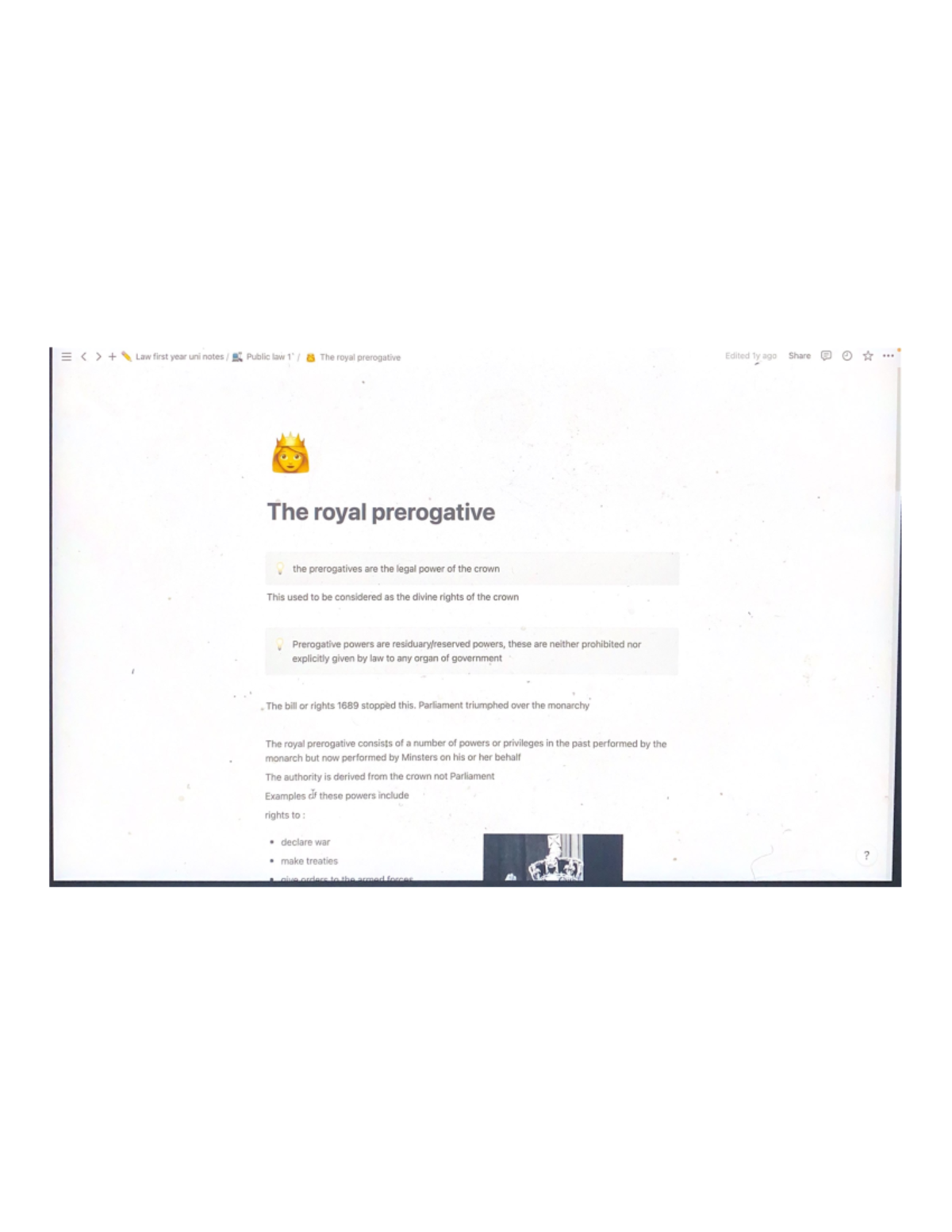The Royal Prerogative - public law 1 notes - LW588 - Studocu