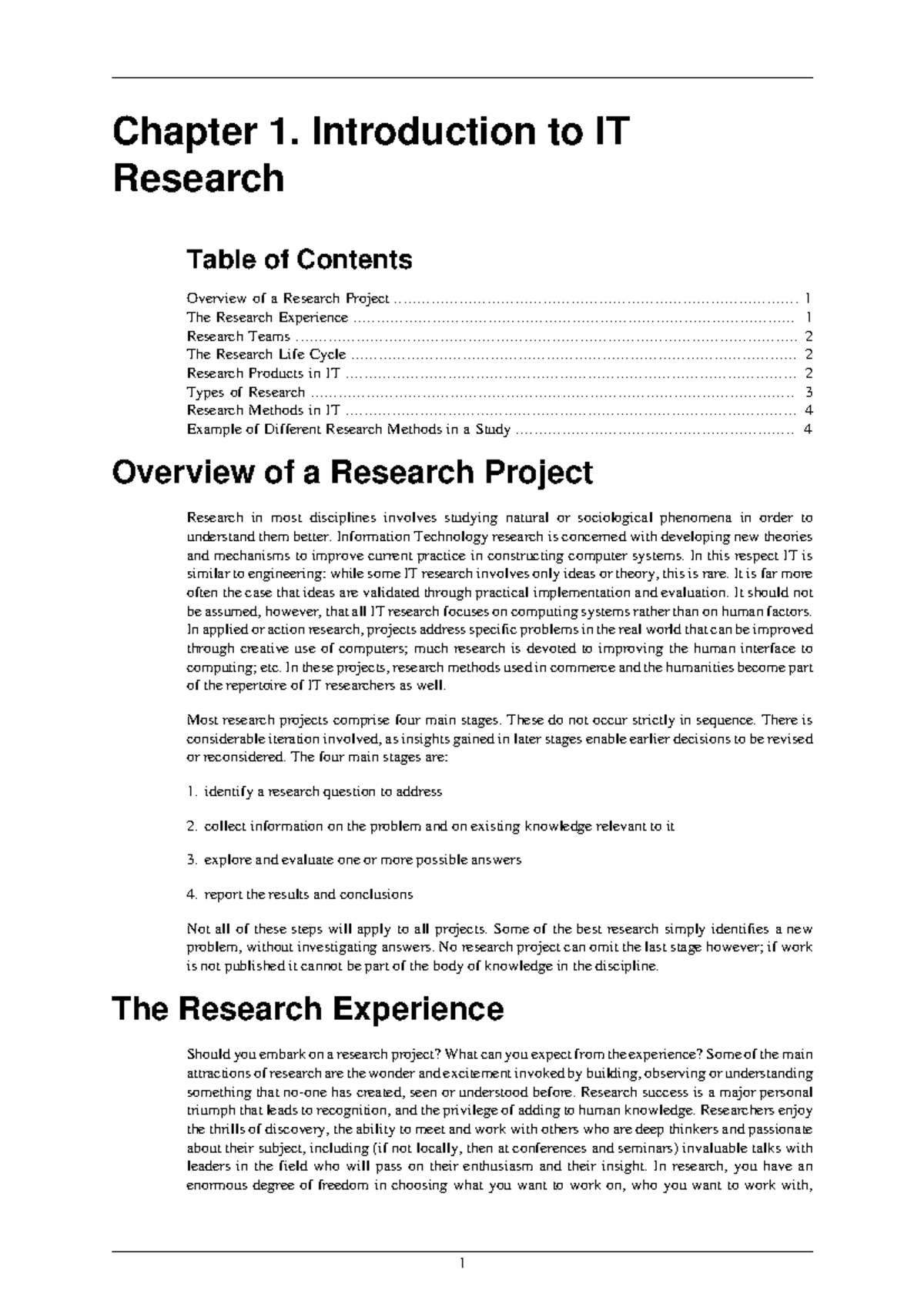 Chp01 - Research - Chapter 1. Introduction to IT Research Table of ...