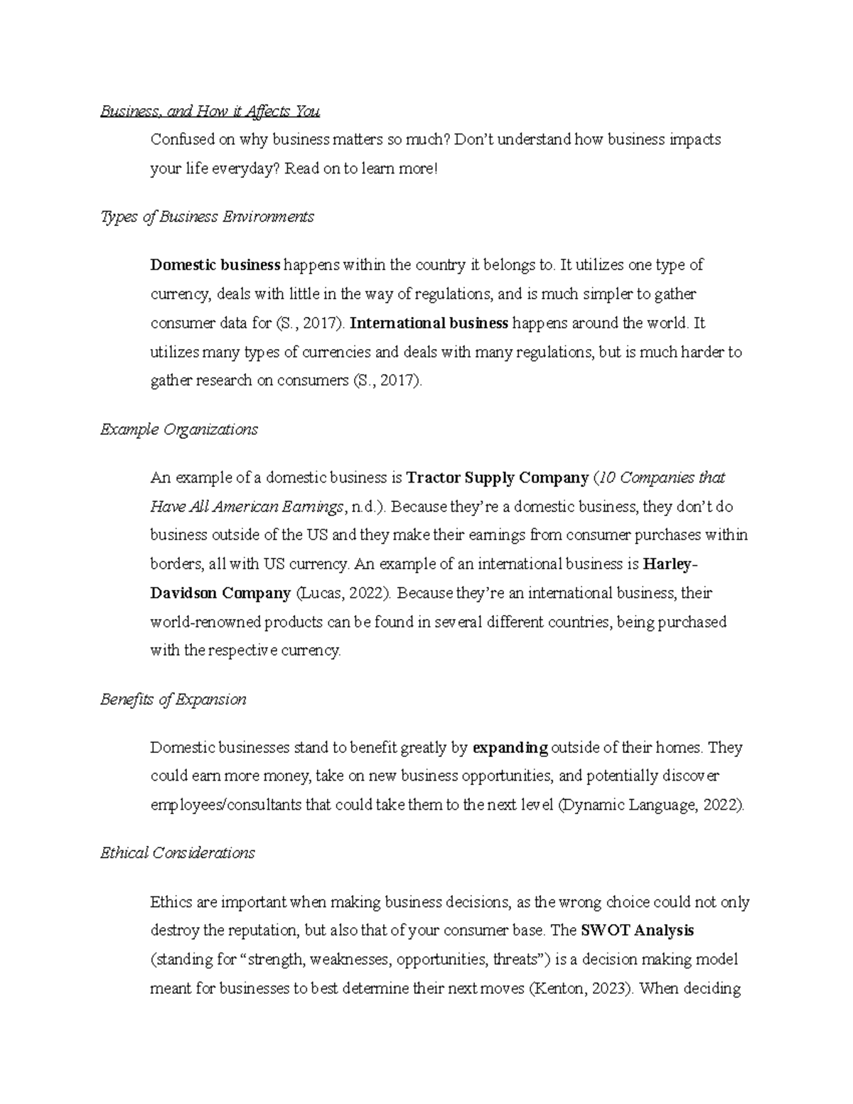 INT220 1-3 assignment - Business, and How it Affects You Confused on ...