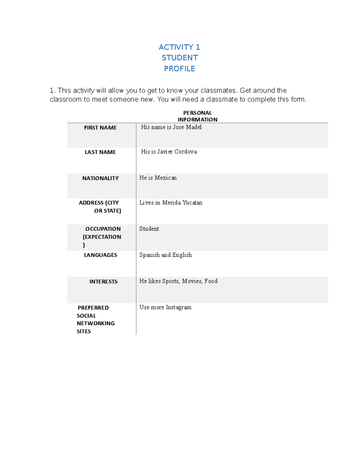 Resource activity 1 English 2 Universidad tecmilenio - ACTIVITY 1 ...