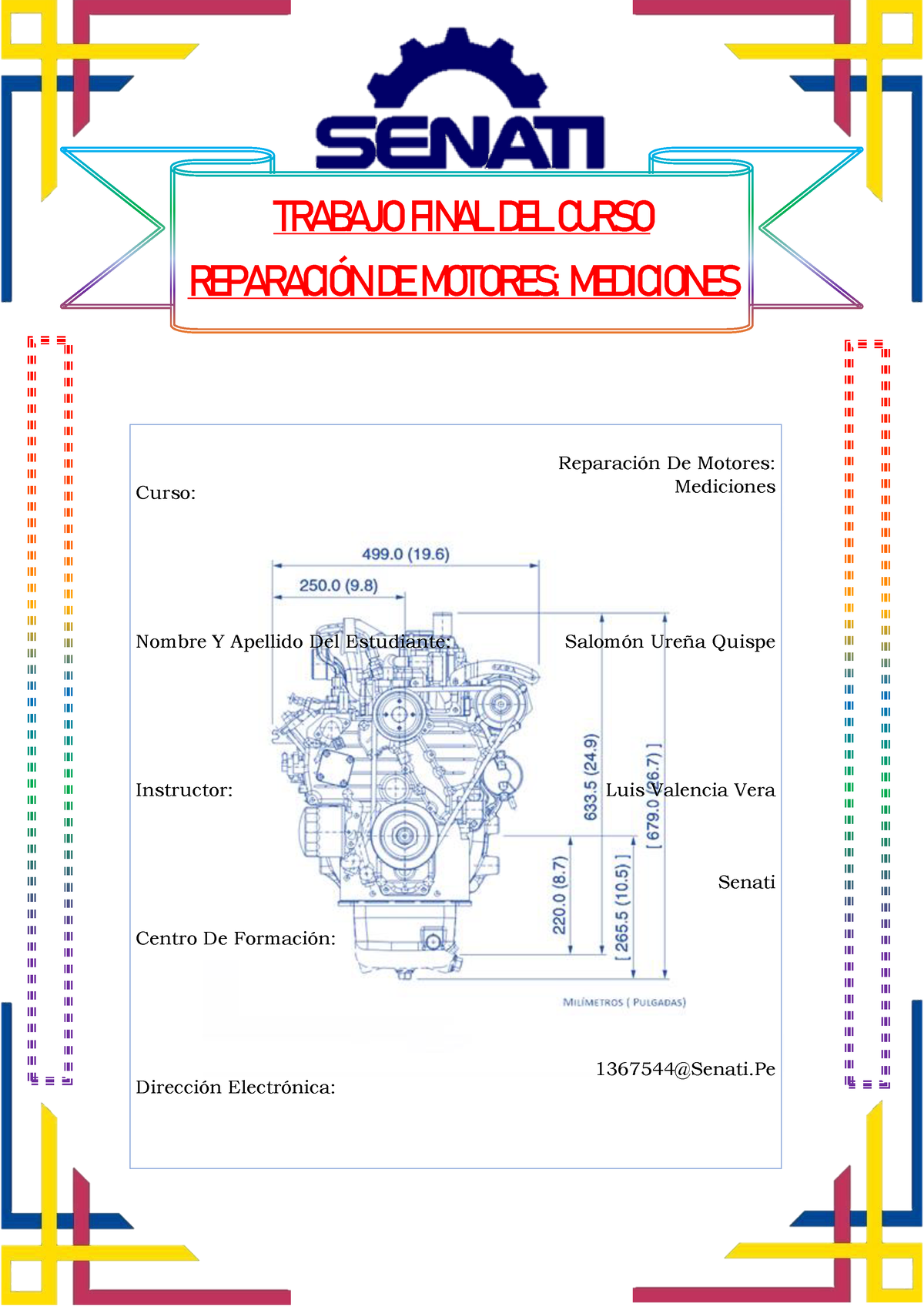 Hreahreeere Trabajo Final Del Curso Reparacin De Motores Mediciones Curso Reparaci N