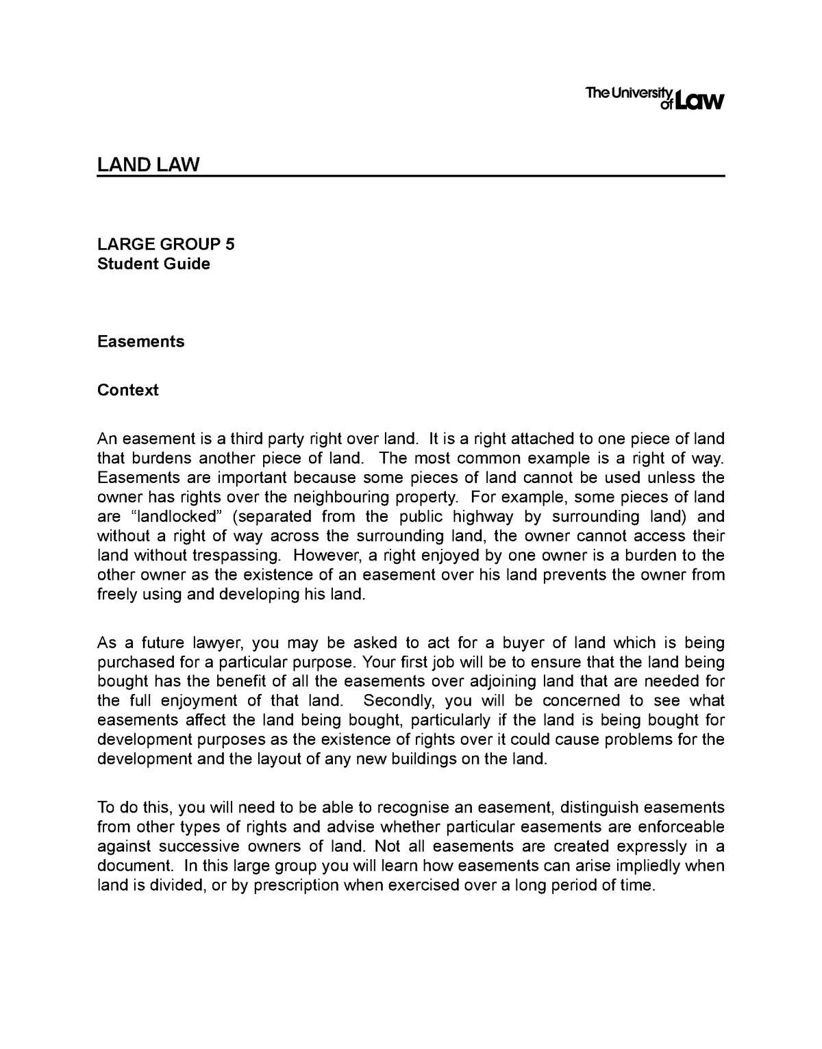 easements land law essay