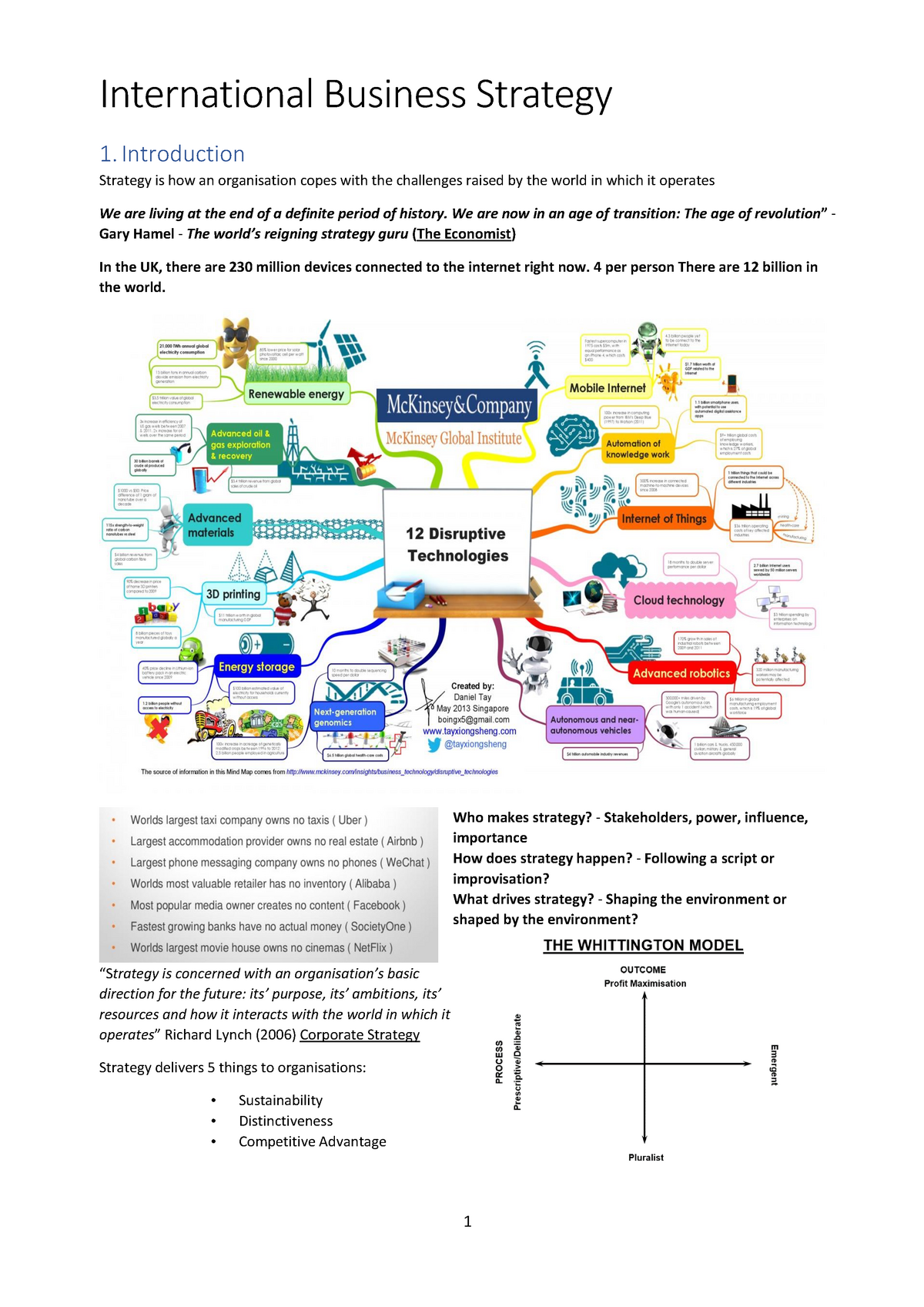 IBS Notes - International Business Strategy 1. Introduction Strategy Is ...