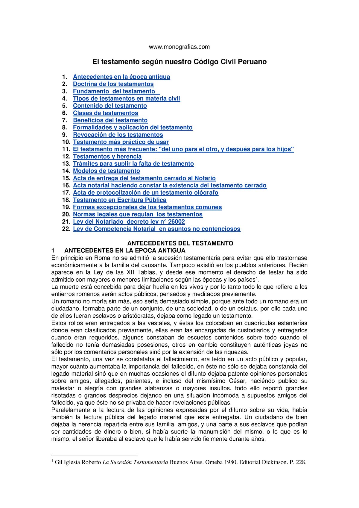 2do. Control de Lectura. El Testamento en el Perú - monografias El  testamento según nuestro Código - Studocu
