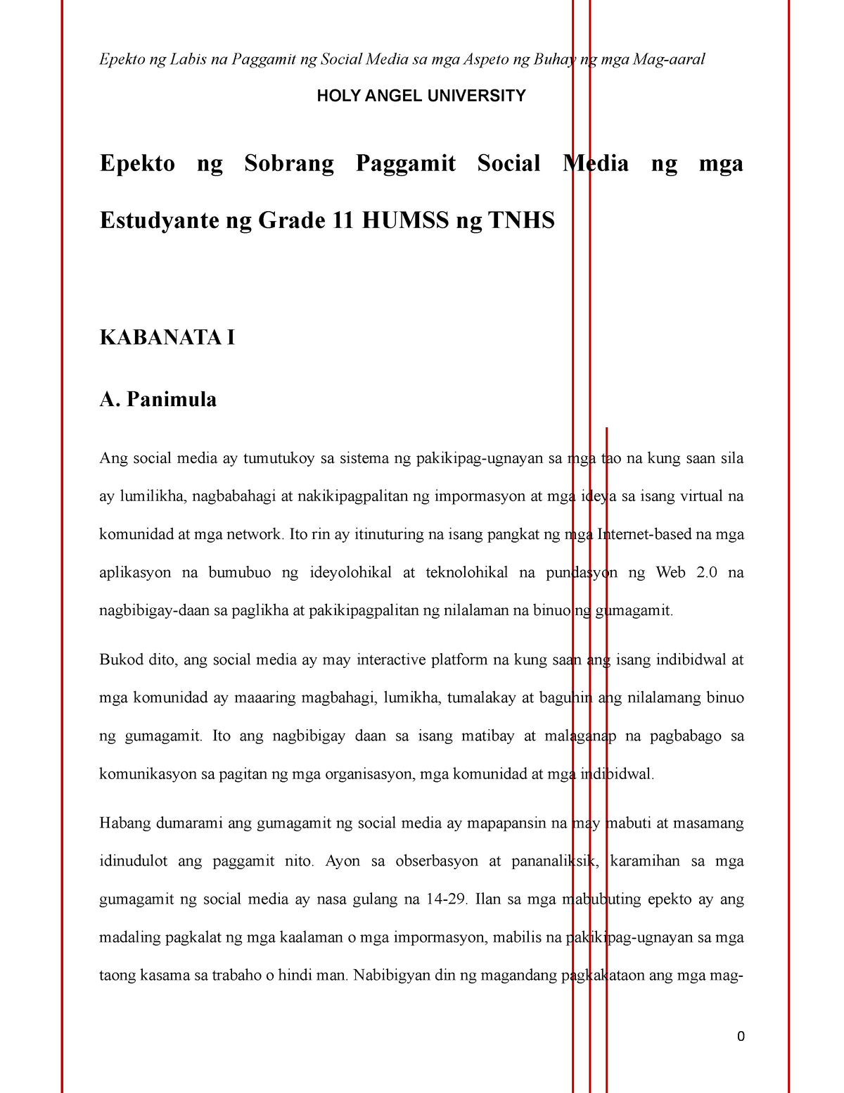 Epekto Ng Labis Na Paggamit Ng Social Me - HOLY ANGEL UNIVERSITY Epekto ...