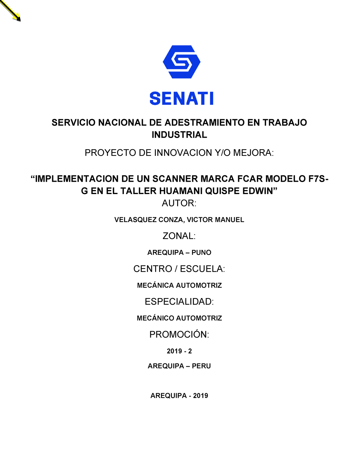 541097495 Proyecto De Senati - SERVICIO NACIONAL DE ADESTRAMIENTO EN ...