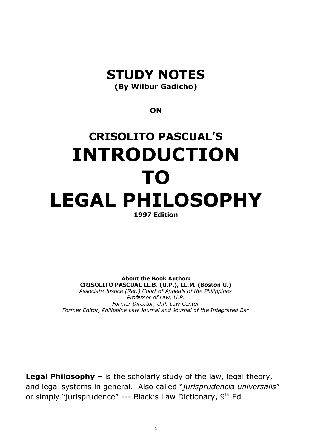 legal philosophy essay