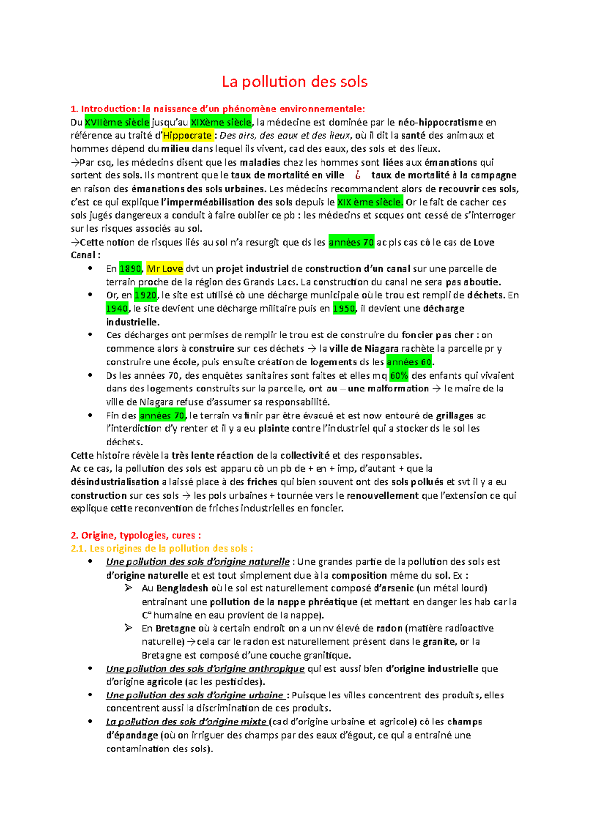 La pollution des sols - Notes de cours 1 - La polluion des sols 1 ...