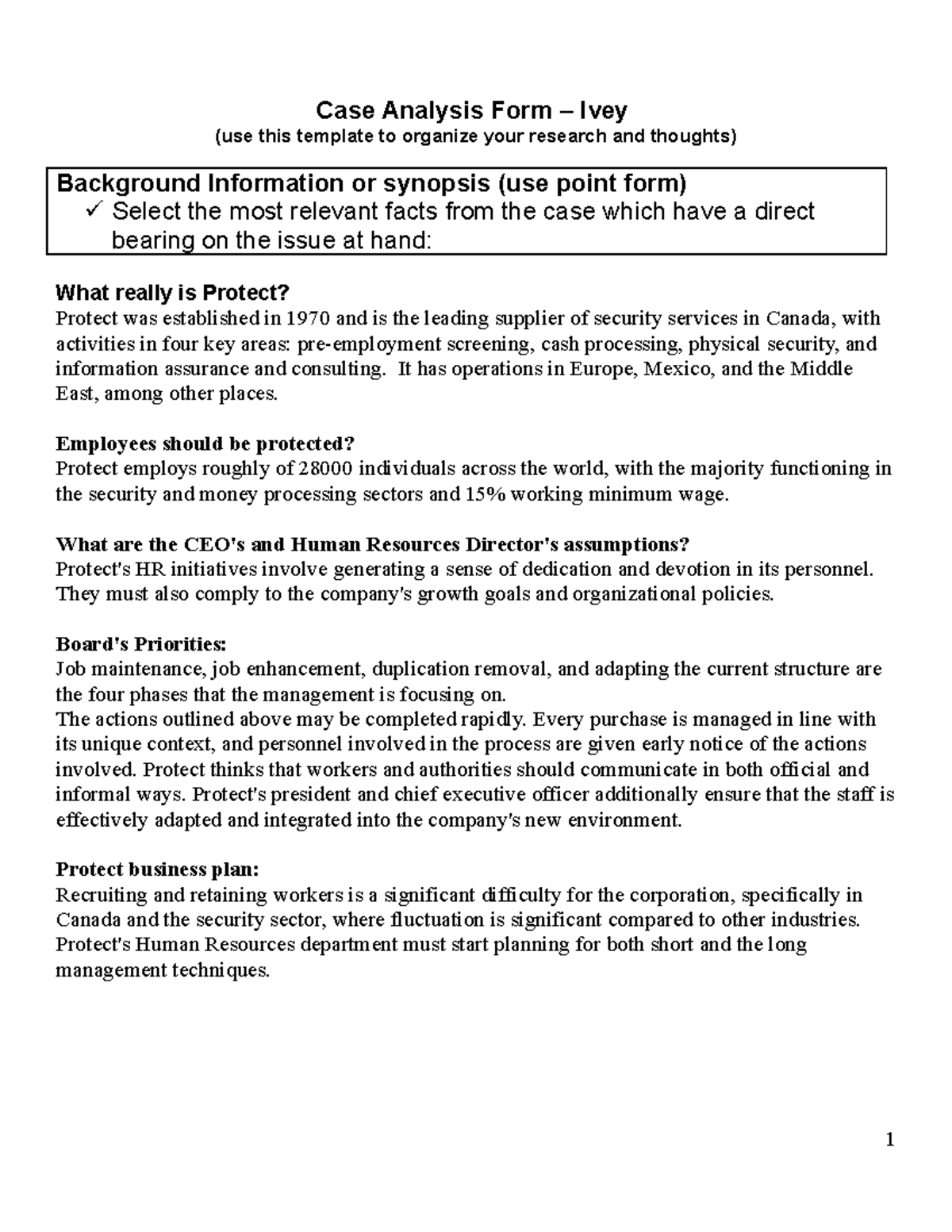 business case study ivey