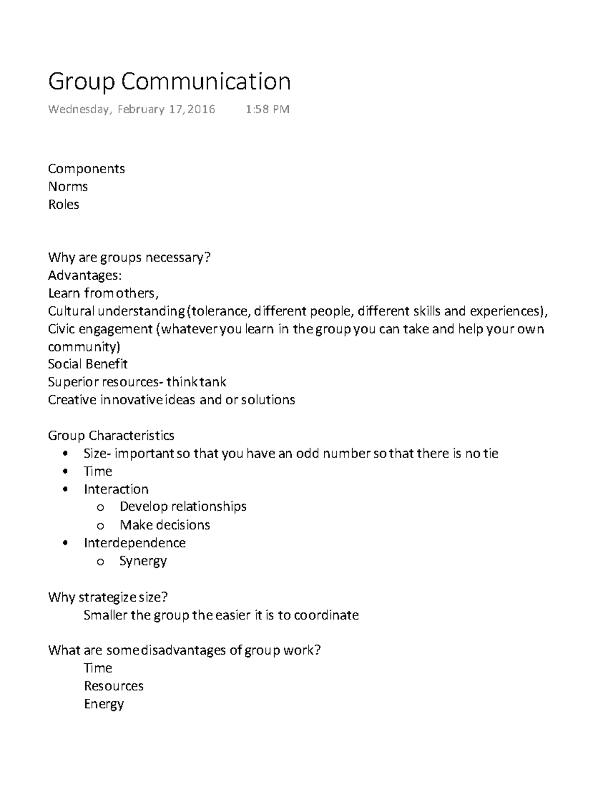 Group Communication - Group Communication Wednesday, February 17, 2016 ...