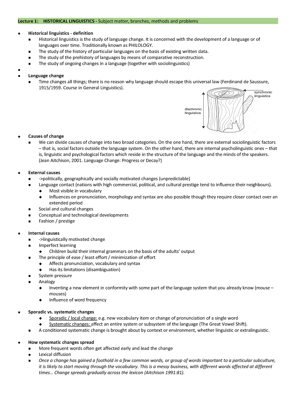 historical linguistics assignment