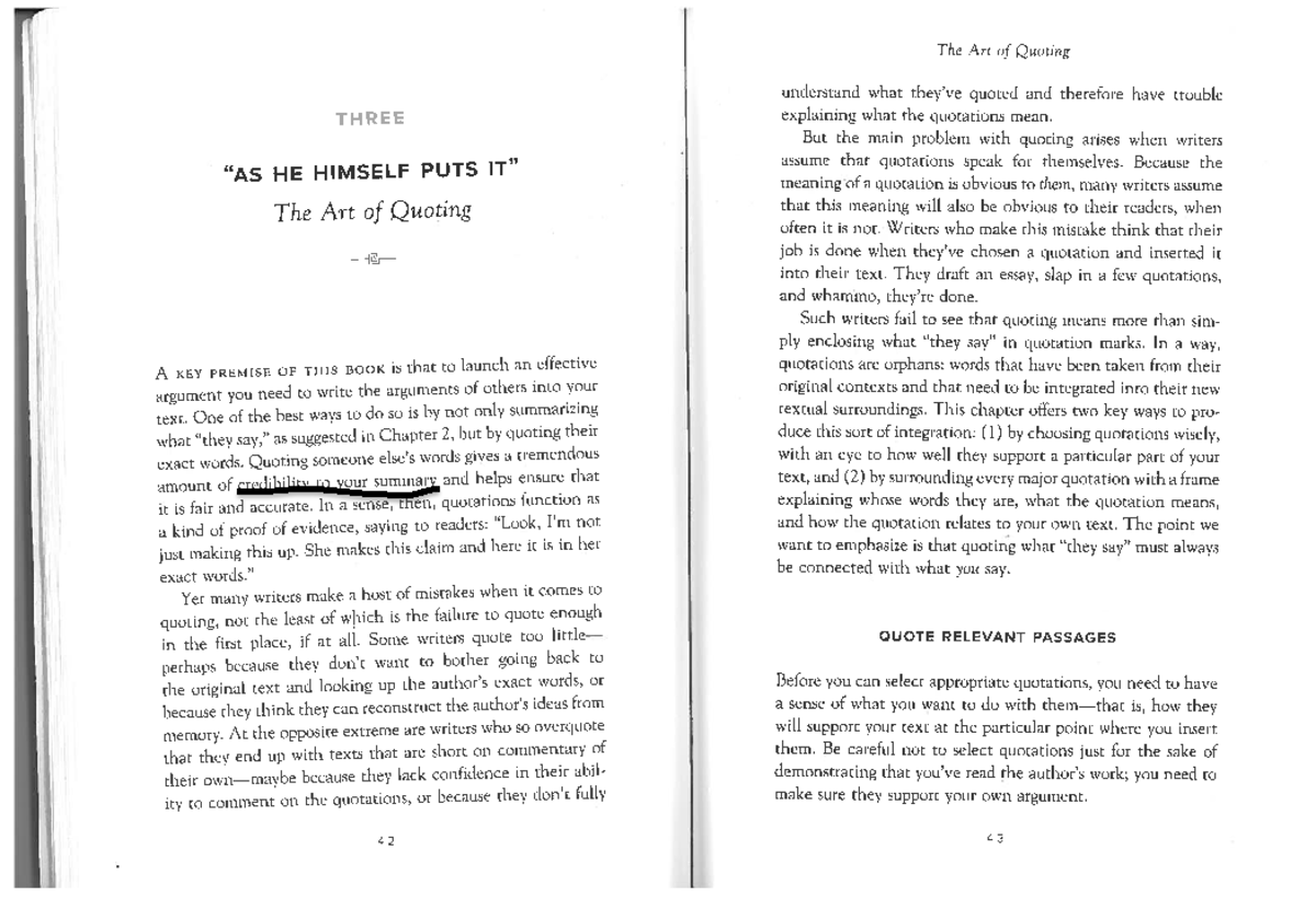 The Art of Quoting ENGL 103 Studocu