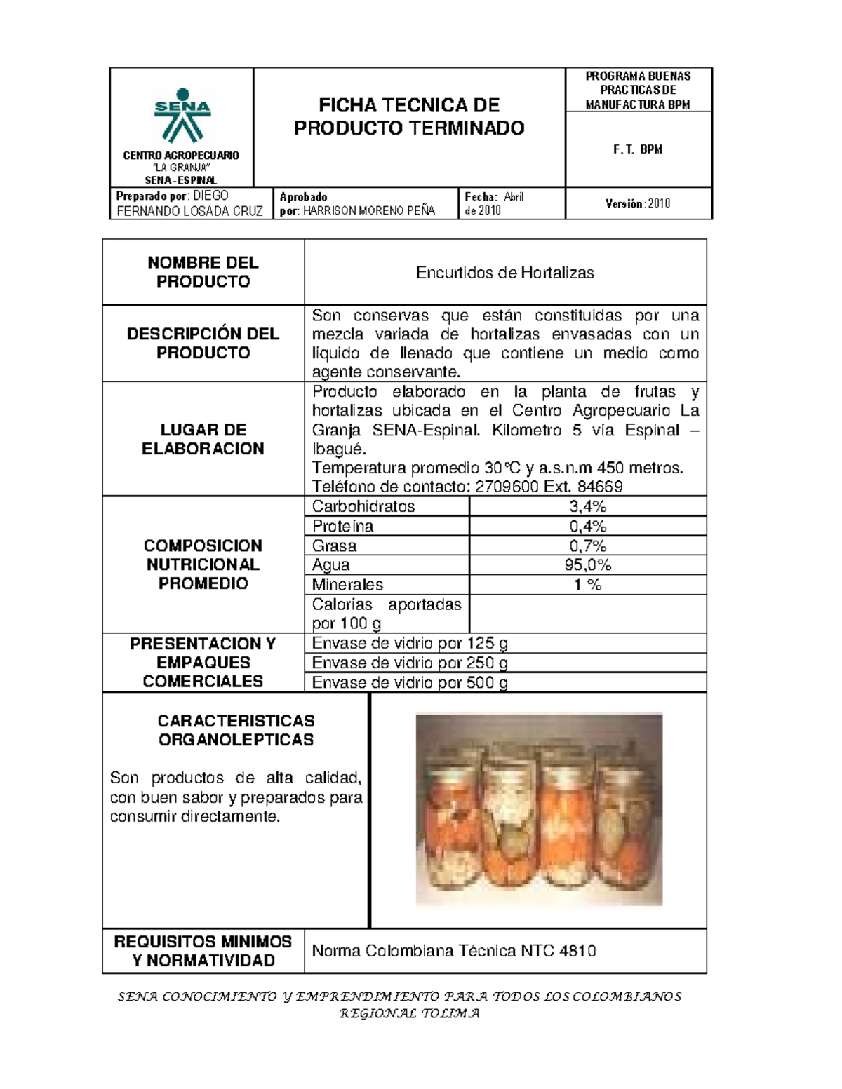 Ejemplo De Ficha Tecnica De Un Producto O Servicio Ejemplo Interesante 8840