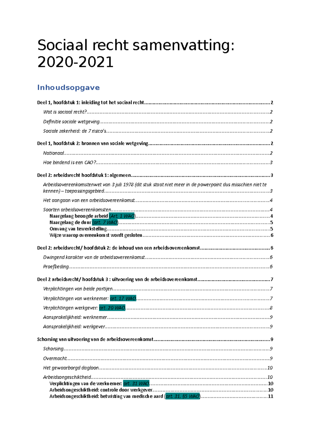 Het Sociaal Recht De Samenvatting: Arbeids + Sociaalzekerheid - Sociaal ...