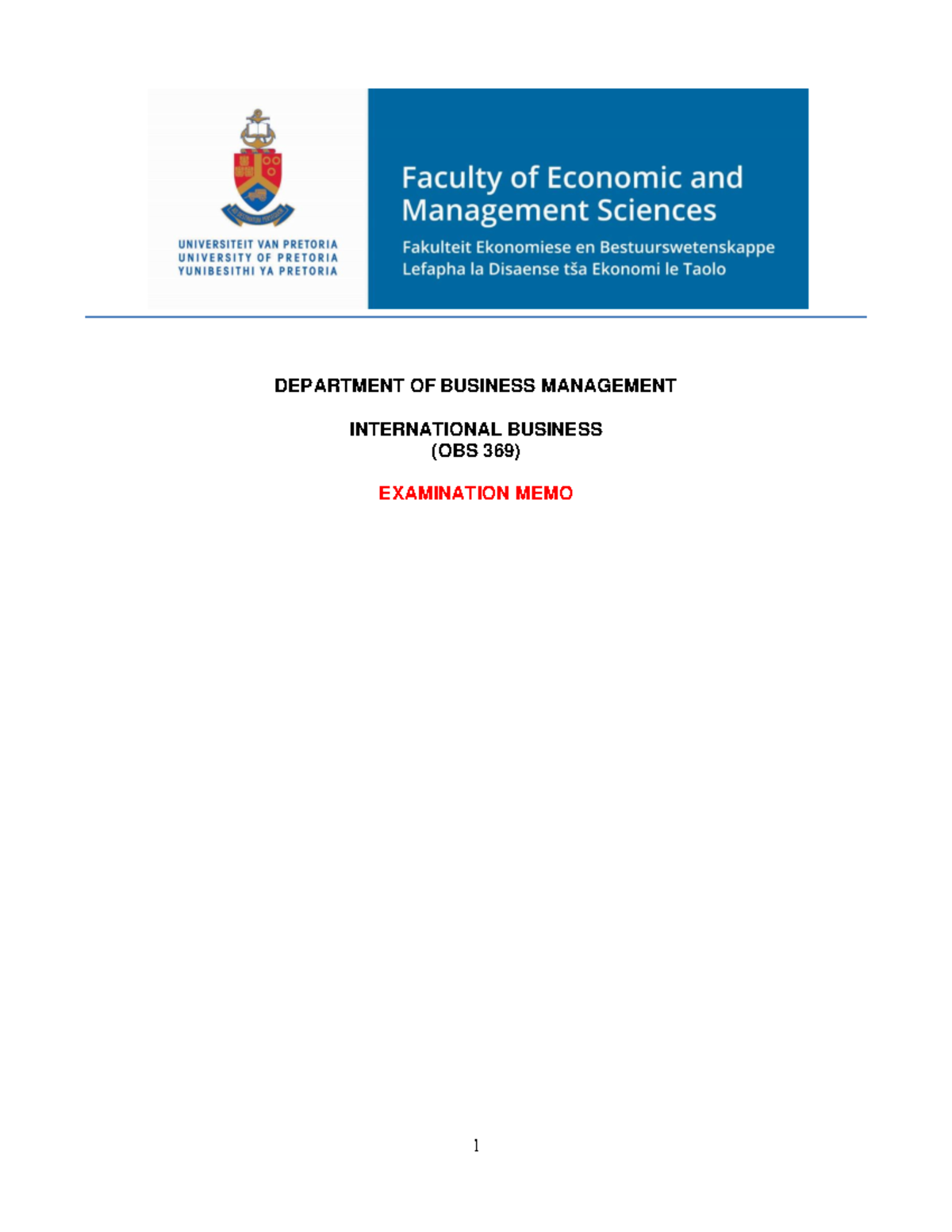 Exam 23 November 2020, answers - DEPARTMENT OF BUSINESS MANAGEMENT ...