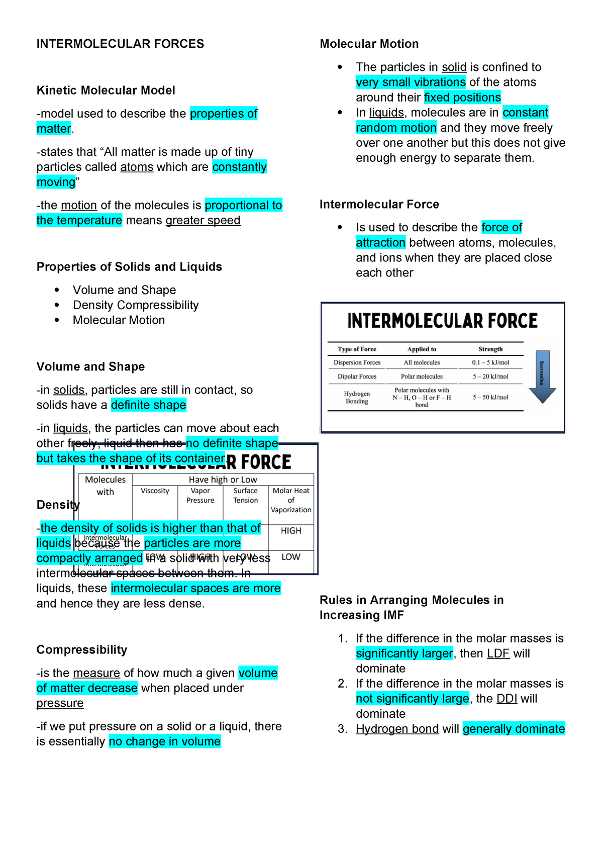 Genchem - INTERMOLECULAR FORCES Kinetic Molecular Model -model Used To ...